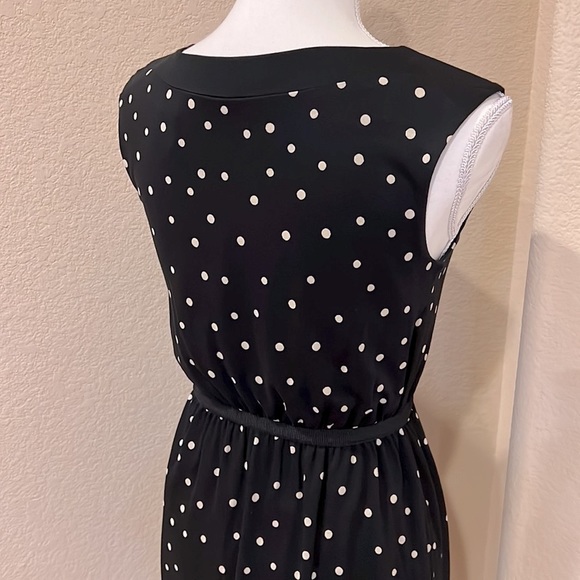 NEW LOFT Sleeveless Polka Dot Jersey Knit Dress XS Petite - Picture 7 of 12